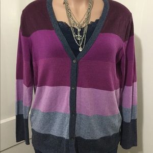 Eddie Bauer Purple Ombré Cardigan